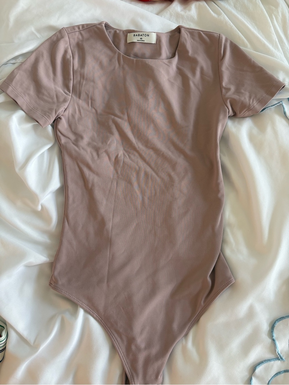 Babaton Dusty Mauve Short Sleeve Bodysuit